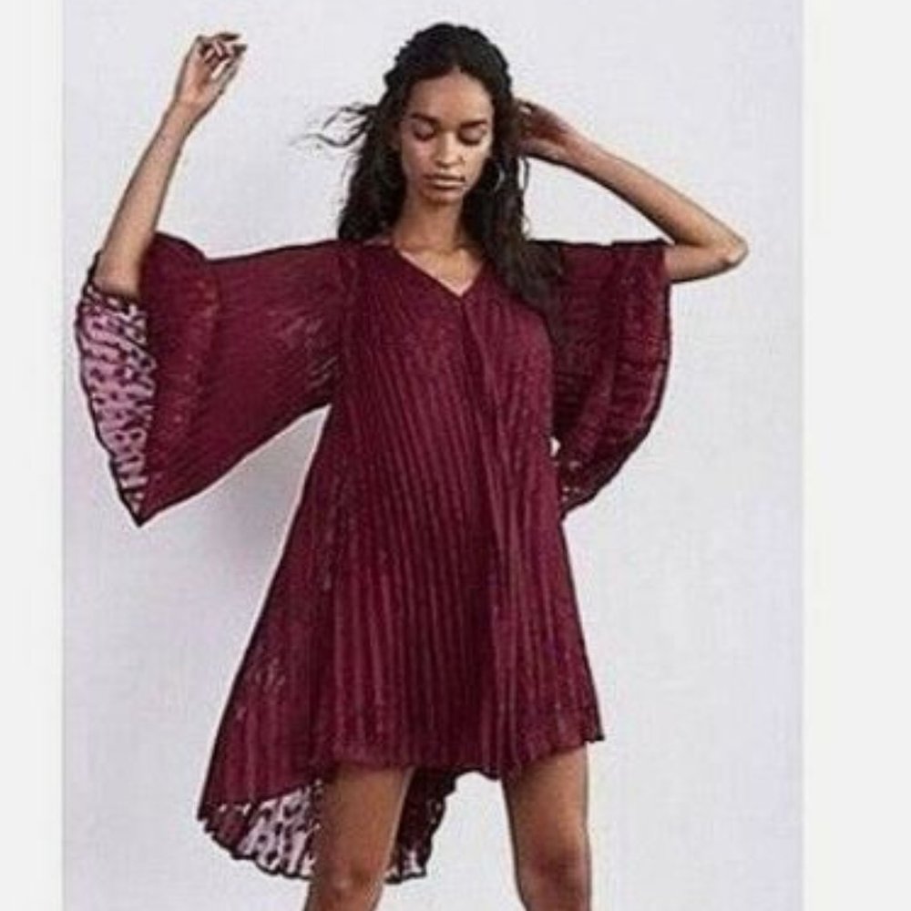Anthropologie Toulon Pleated Mini Dress